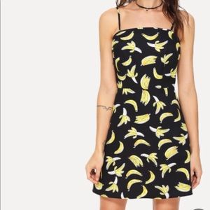 Banana print skater dress NWOT